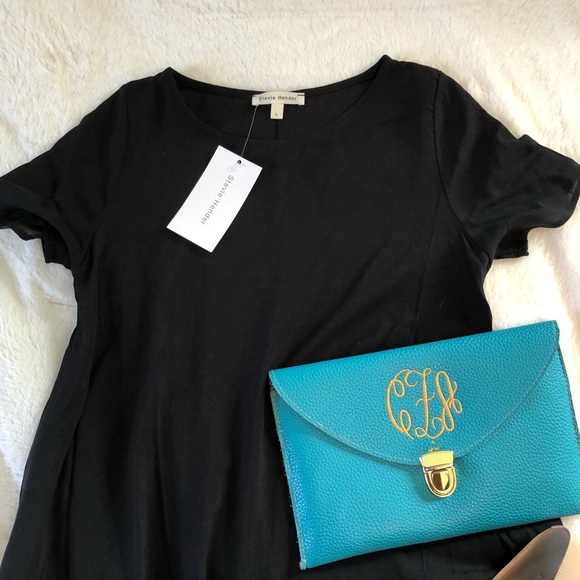 NWT Stevie Hender | black short sleeve dress • M - Picture 3 of 4